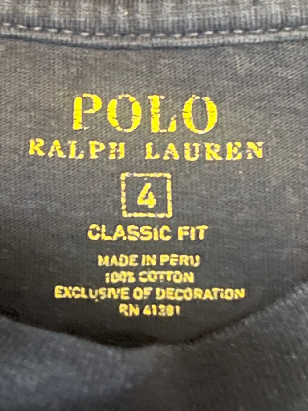 Ralph Lauren Navy Tee with Red Flag Graphic - Picture 3 of 6